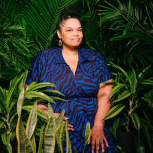 Portrait of Erin Sharkey in leaves